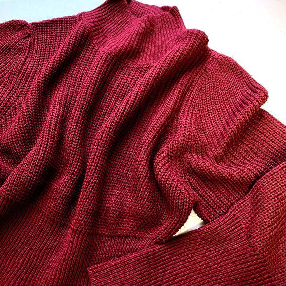 LAST 1-M ❤️Wine Color High Neck Sweater - Picture 6 of 8
